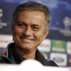 José Mourinho, durante la rueda de prensa que ofreció, previa al partido de los octavos de final de la Liga de Campeones.