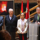 Morán, González Gago, Guillermo García, Susana García, Silván y Monteserín, ayer en Balboa.