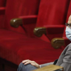 Imagen de Torra en el Parlament. ANDREU DALMAU