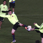 Messi durante el entrenamiento realizado en el estadio chipriota.