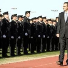 El presidente del Gobierno, Rodríguez Zapatero, durante el acto de posesión de los nuevos agentes