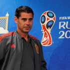 Hierro, en la conferencia de prensa que ofreció en el estadio Luzhniki de Moscú.