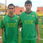 Javi Álamo, a la derecha, cuando defendía los colores del Gáldar
