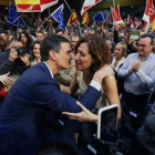 Pedro Sánchez e Irene Lozano, en un acto en Madrid.