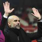 Pep Guardiola, durante un partido con el City.
