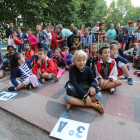 Protesta de los escolares del Peñalba el pasado miércoles.