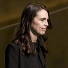 Jacinda Ardern mientras comunica que deja el cargo. JUSTIN LANE