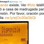 Captura en la cuenta de Twitter oficial de Ignacio Arsuaga, este lunes, del tuit en el que supuestamente denuncia que Satanás le ha llamado.