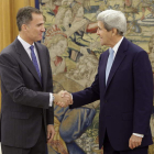 El rey Felipe recibió en audiencia al secretario de Estado de EE UU, John Kerry.