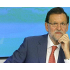 Mariano Rajoy, en la reunión de la ejecutiva nacional del PP, este lunes.