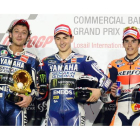 Rossi, Lorenzo y Márquez conformaron el podio de MotoGP en el que no tuvo entrada Pedrosa.