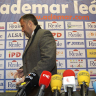 El presidente del Ademar en el momento de comparecer para dar detalles de la solicitud de concurso voluntario de acreedores.