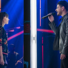 Aitana y Cepeda se besan en el ensayo del concierto de OT en el Bernabéu.