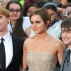 Los actores protagonistas de la saga -˜Harry Potter-™, Rupert Grint, Emma Watson y Daniel Radcliffe.