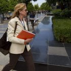 La infanta Cristina llega a su puesto de trabajo en Barcelona.