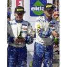 Carlos Sainz y Luis Moya celebraron con cava el tercer puesto en Grecia