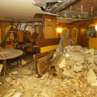 Estado en el que quedó la cafetería Lleras 38 tras la bomba. JESÚS F. SALVADORES