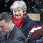 May abandona el número 10 de Downing Street, en Londres, el 28 de febrero.