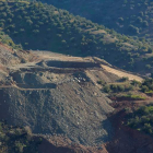 Aspecto en el que ha quedado la finca de Totalán tras los trabajos de rescate de Julen. ÁLVARO CABRERERA