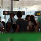 Entrada al control de seguridad del aeropuerto de El Prat, este martes.