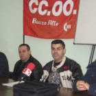 Integrantes del comité de la empresa minera Alto Bierzo, ayer en rueda de prensa.