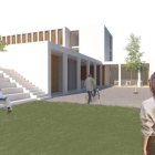 Ilustración del exterior del proyecto del centro socio-cultural del barrio de La Inmaculada. DL