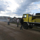 Un momento del incendio de ayer