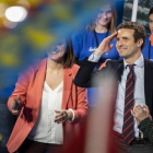 El presidente del PP, Pablo Casado, en un acto de partido en Valencia.