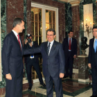 El príncipe, Artur Mas y el ministro Soria en Barcelona.