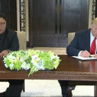 Kim Jong-un y Trump firman una declaración conjunta tras la reunión en Singapu