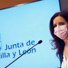 Ana Carlota Amigo en su comparecencia de ayer. R. GARCÍA