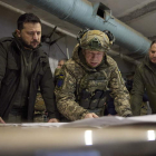 Volodímir Zelenski, ayer, en un puesto de mando avanzado. UKRAINE PRESIDENTIAL HANDOUT