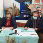 Ángel Blanco y José Luis NIeto, ayer durante la rueda de prensa ofrecida en Astorga. DL