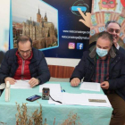 Ángel Blanco y José Luis NIeto, ayer durante la rueda de prensa ofrecida en Astorga. DL