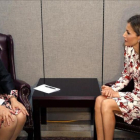 Letizia posa con la directora general de la OMS, Margaret Chan, durante la reunión que han mantenido este lunes en la sede de la ONU en Nueva York.