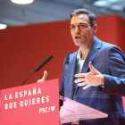 Pedro Sánchez durante la clausura de la convención municipal del PSC en Tarragona. JAUME SELLART