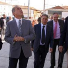 Medina, Gato, Álvarez, Quintanilla y Palomo, ayer en un acto programado en Bercianos del Páramo.