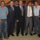 El ex jugador del Barça Quini, junto con miembros de la nueva peña azulgrana