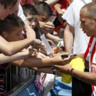 John Heitinga, el día de su presentación en el Atlético.