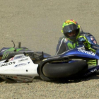 Valentino Rossi (Yamaha), tras acerse en Motegi.