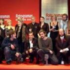 Fotografía de familia con todos los agraciados, en la noche de ayer, con los Premios Fotogramas