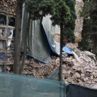 El grupo de nichos que se derrumbaron el viernes en el cementerio de Montjuïc