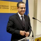 Celestino Corbacho presenta el balance de la Inspección de Trabajo en el año pasado.