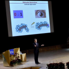 El Nobel de Química L Feringa pronuncia una conferencia en la Universidad de Estocolmo. BRESCIANI