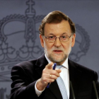 El presidente del Gobierno en funciones, Mariano Rajoy, en una comparecencia reciente en La Moncloa