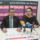 El manager, Sergio de la Puente (derecha), ayer en la presentación