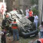 El accidente de la imagen, en Villafranca del Bierzo, no registró víctimas mortales.