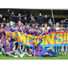 Plantilla del Barcelona B que se proclamó campeona del Grupo III. DL