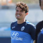 Fullana, durante un entrenamiento con el Atlético Baleares en Mallorca. ATLÉTICO BALEARES