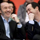 Rubalcaba y Bono coincidieron en el mitin del PSOE en Alcázar de San Juan.